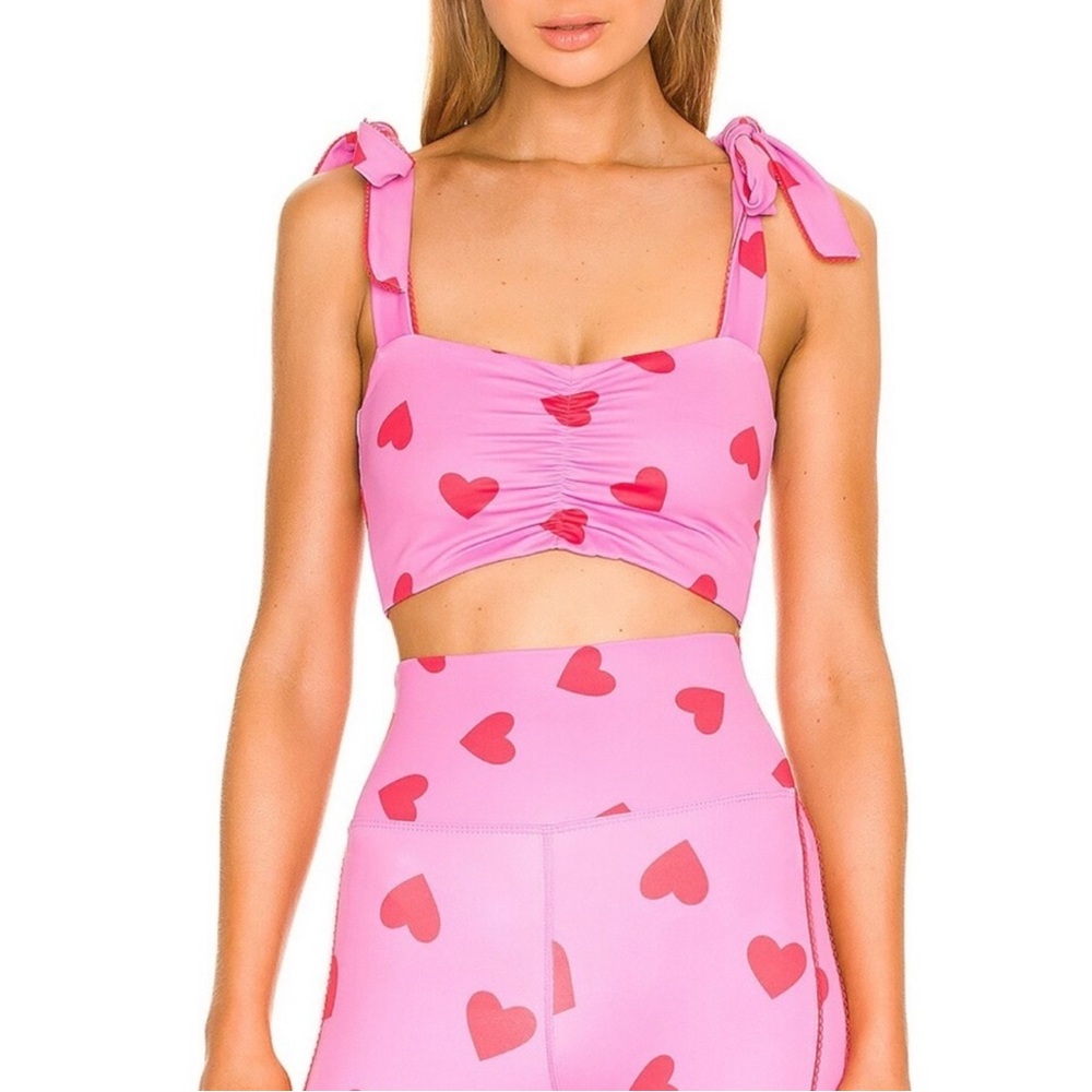 Beach Riot Amelia Valentine Hearts Sports Bra Size XL